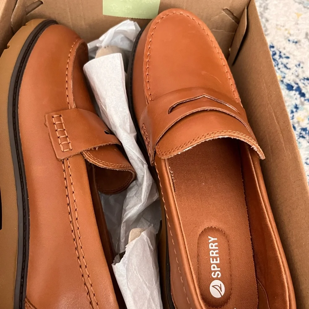 Sperry Women's Tan Leather Penny Loafers